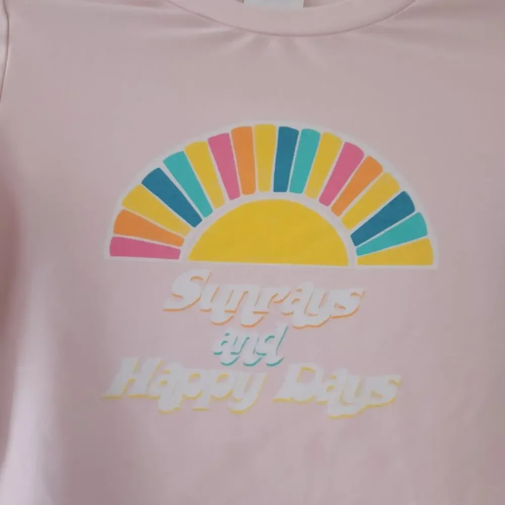 NEW Art Class Girls Swim Topo Rashguard Large 10/12 Pink, Sun Bathing Suit Top